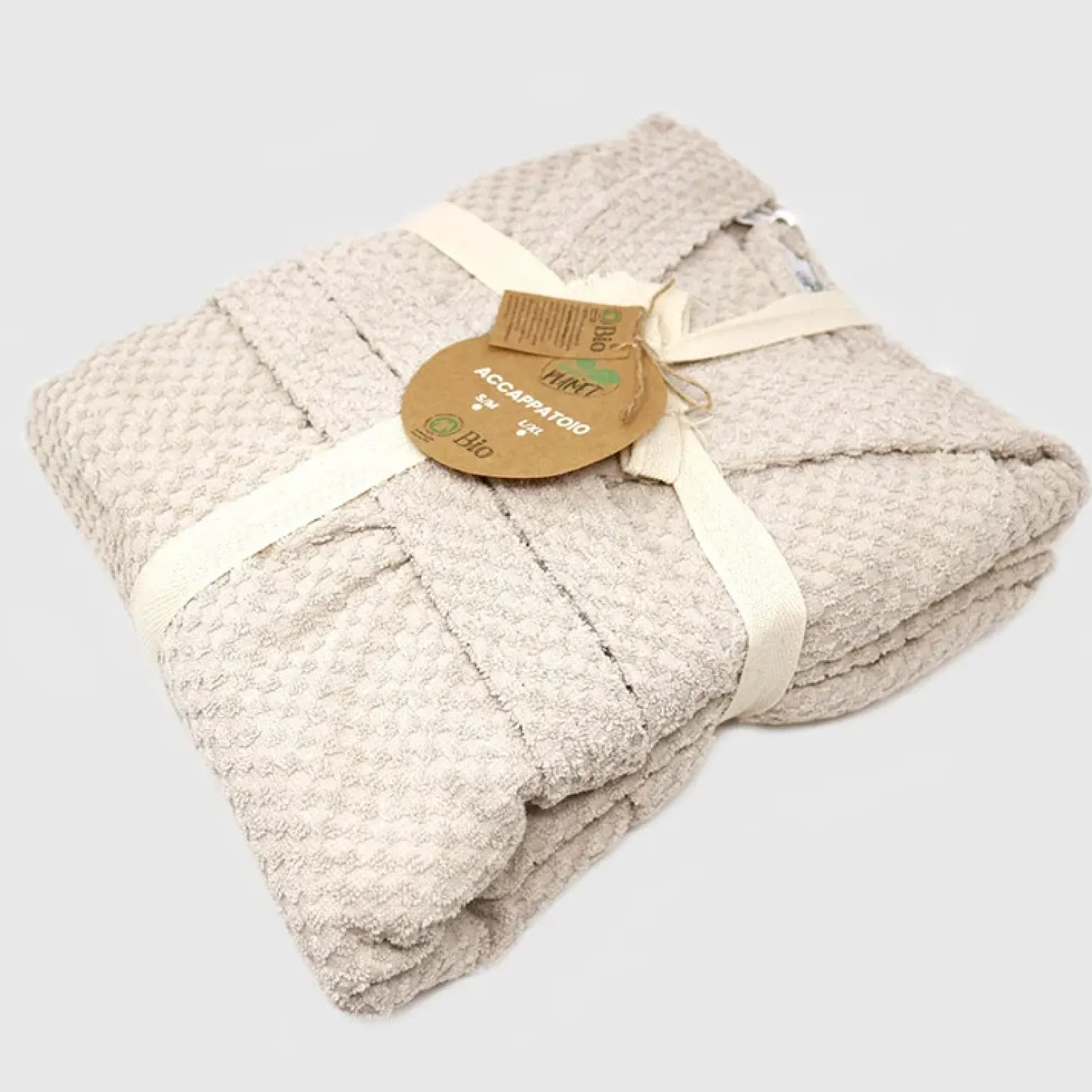 Accappatoio bagno in cotone taglia S/M beige Gobi