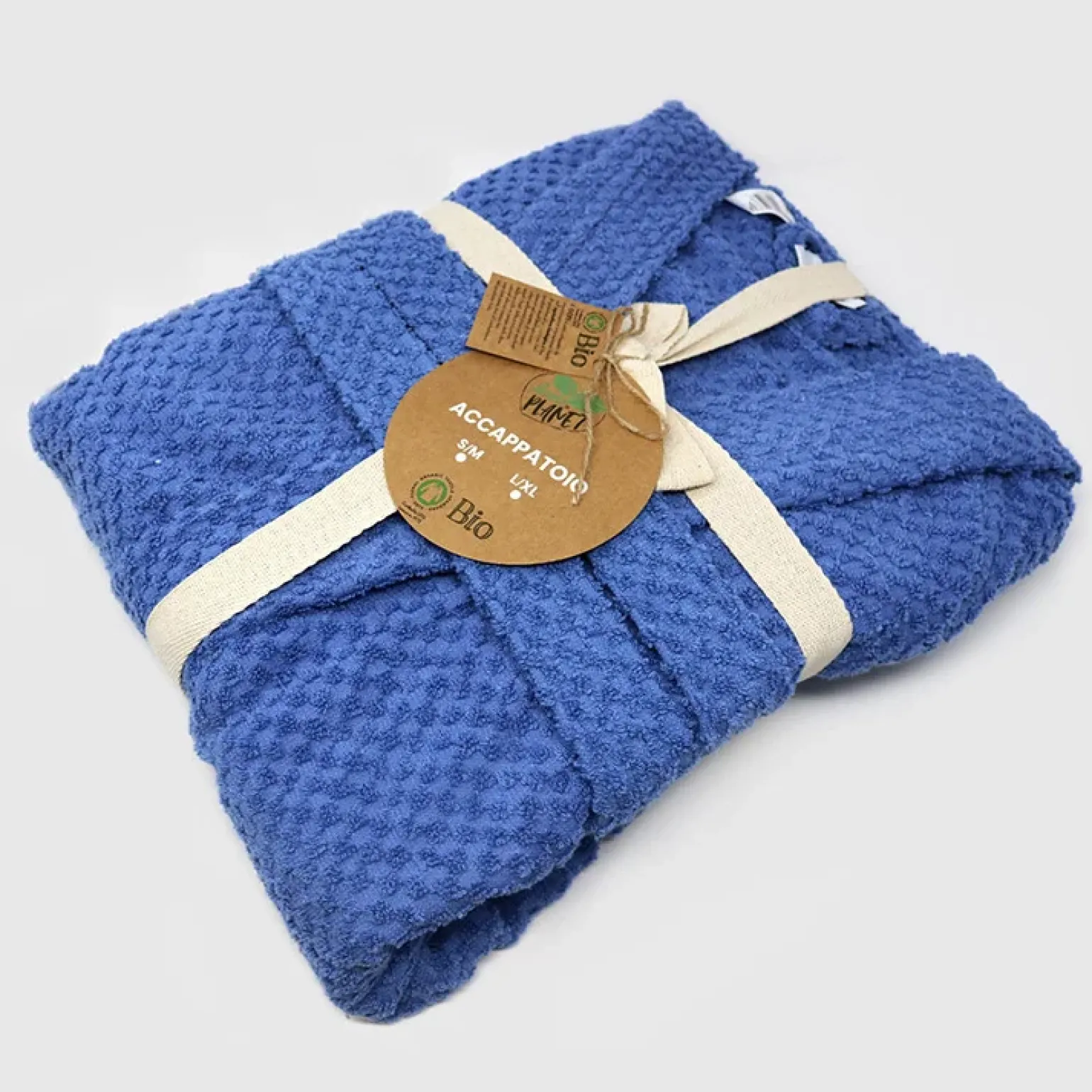 Accappatoio bagno in cotone taglia S/M blu Gobi