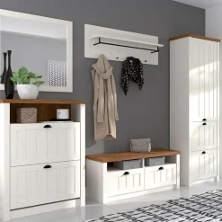 Alzata per credenza 130x111h cm 9 vani bianco frassinato rovere Provenza