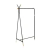 Appendiabiti da ingresso 91x165h cm moderno in acciaio nero rovere Shira