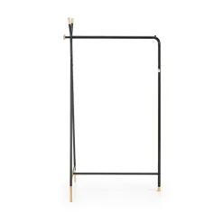 Appendiabiti da ingresso 91x165h cm moderno in acciaio nero rovere Shira