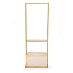 Appendiabiti da ingresso 60x166h cm in bambù tessuto beige oro Yasu
