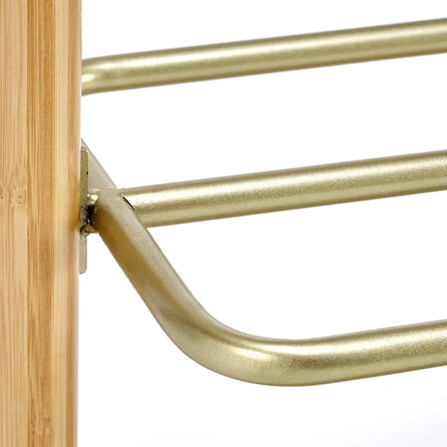 Appendiabiti da ingresso 60x166h cm in bambù tessuto beige oro Yasu