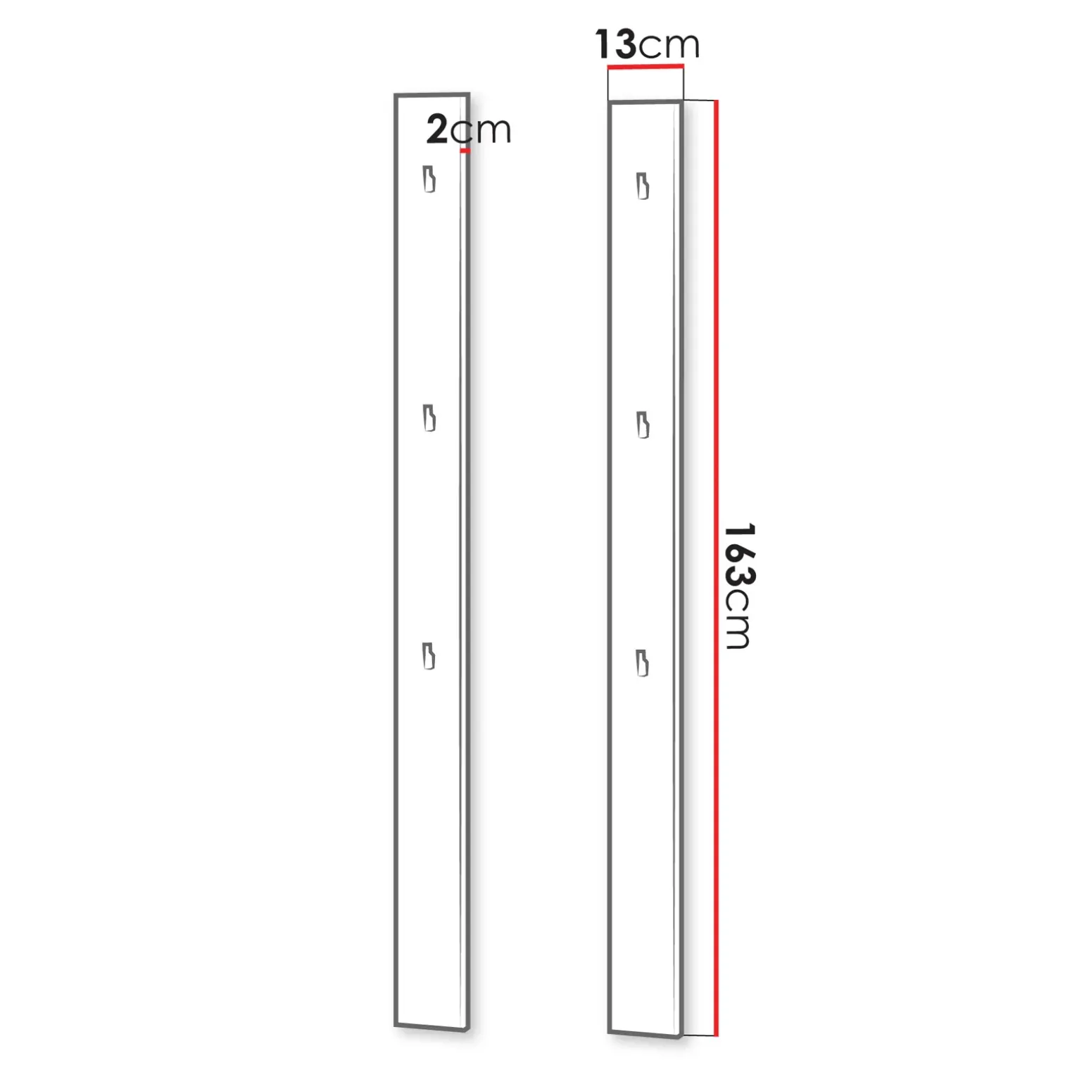 Appendiabiti da parete 13x163h cm bianco Accent