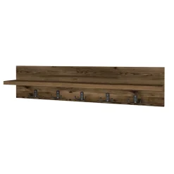 Appendiabiti da parete 80x18h cm con mensola noce Makira
