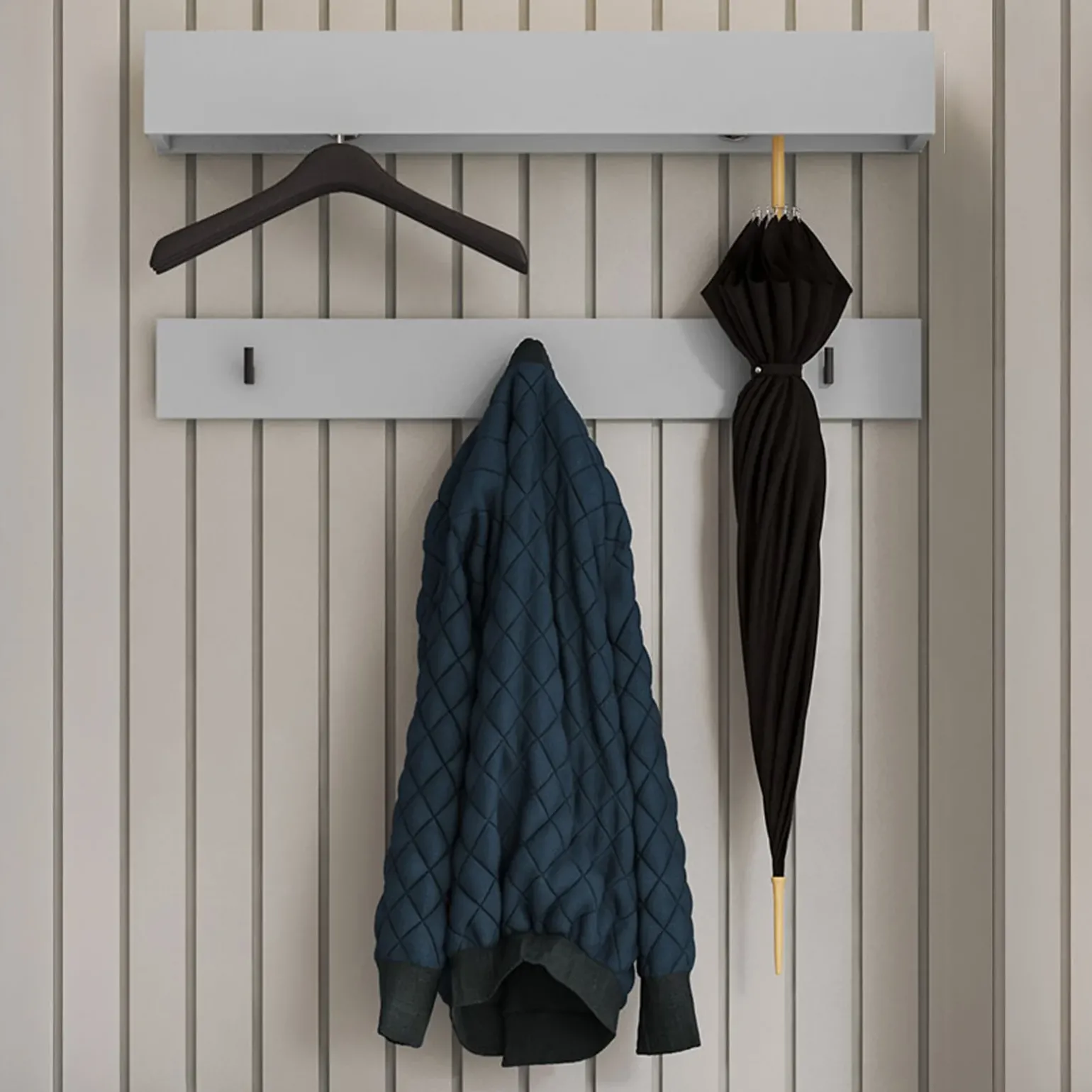 Appendiabiti da parete 92x12h cm grigio Accent