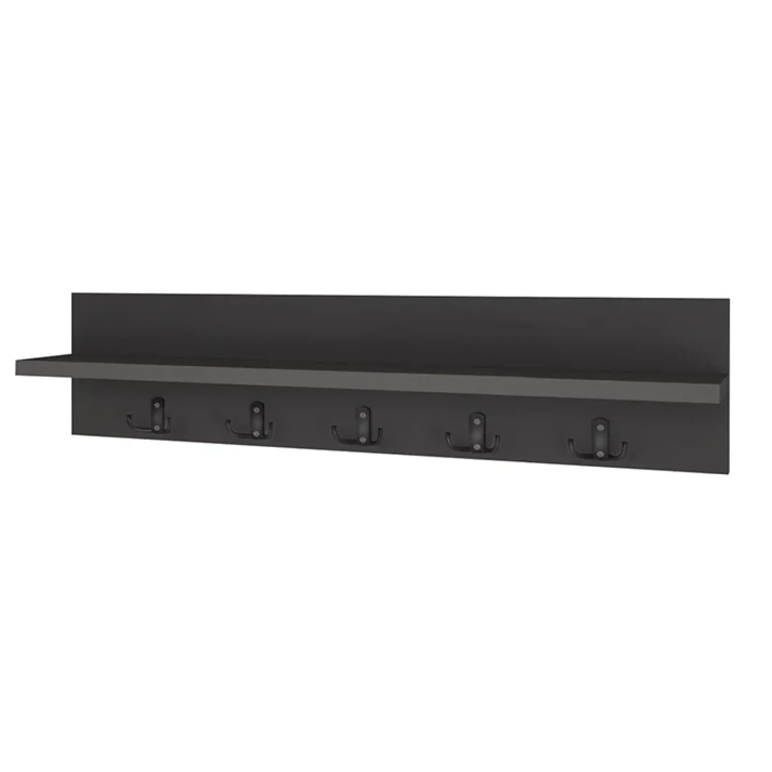 Appendiabiti da parete 80x18h cm con mensola antracite Makira