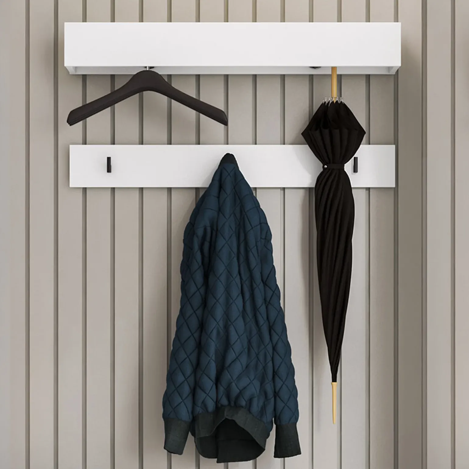 Appendiabiti da parete 92x12h cm bianco Accent