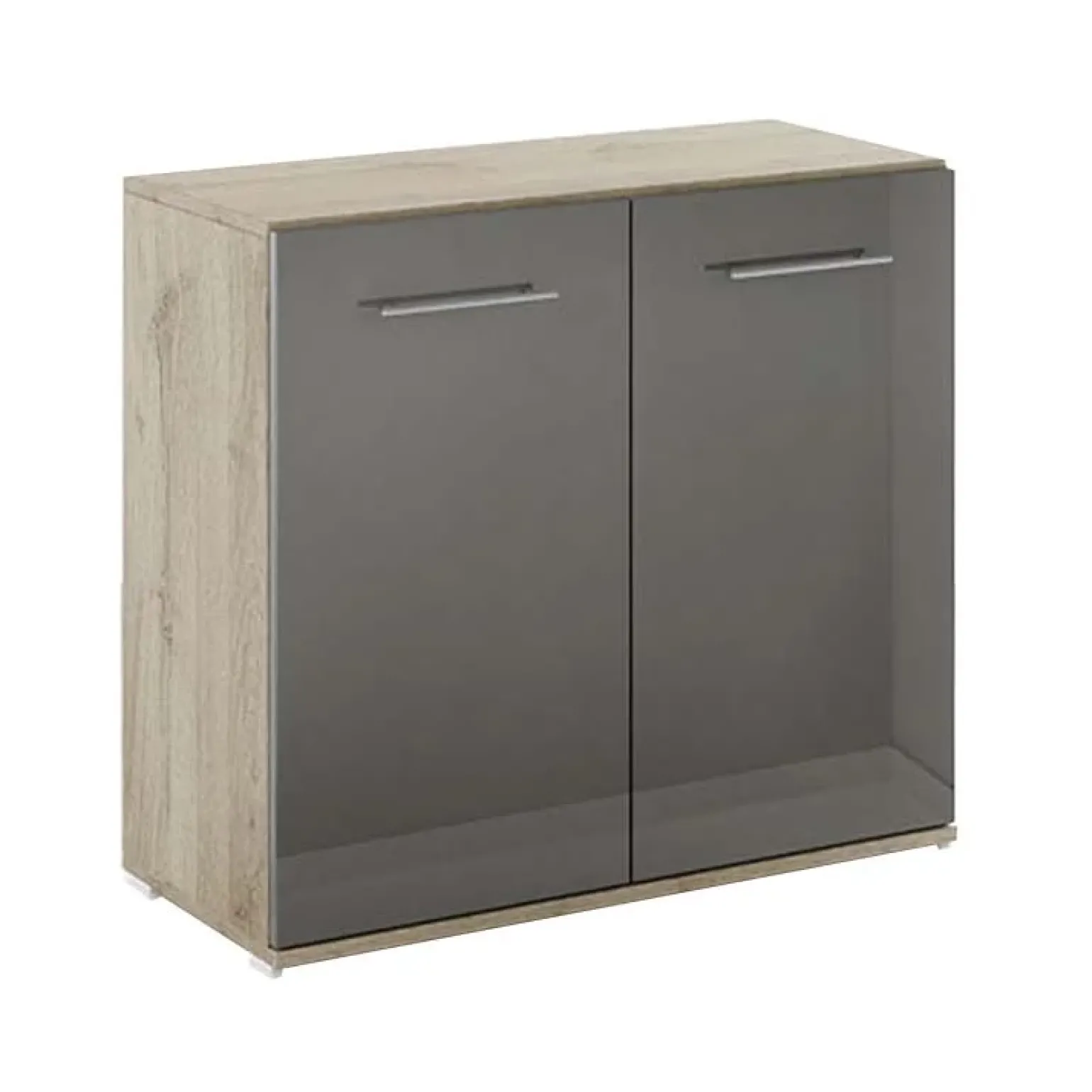 Armadietto ufficio 80x72h cm 2 ante rovere antracite lucido Time A