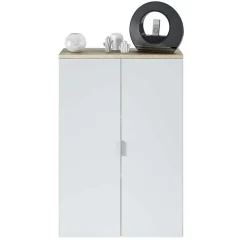 Armadietto ufficio 80x119h cm 2 ante rovere bianco opaco Work