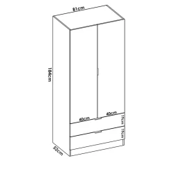 Armadio angolare 133x184h cm con barra appendiabiti legno bianco Juan