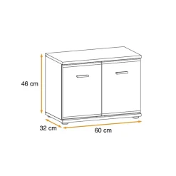 Armadio basso ingresso 2 ante Arizona, San Francisco, New York, California Gihome®