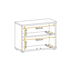 Armadio basso ingresso 2 ante Arizona, San Francisco, New York, California Gihome®