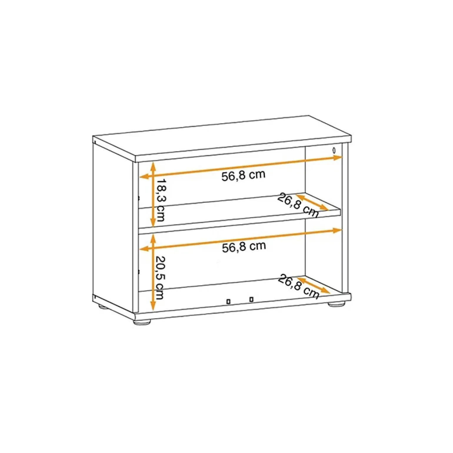 Armadio basso ingresso 2 ante Arizona, San Francisco, New York, California Gihome®