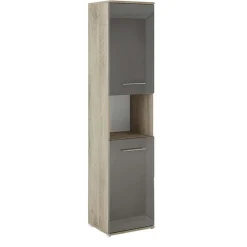 Armadio colonna ufficio 40x176h cm 2 ante rovere antracite lucido Time T