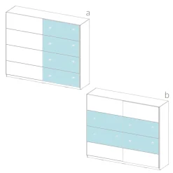 Armadio con specchio 221x210h cm 2 ante scorrevoli rovere scuro Lisbona Gihome®