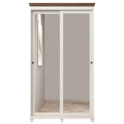 Armadio ingresso 120X216h cm 2 ante specchio bianco rovere Texel