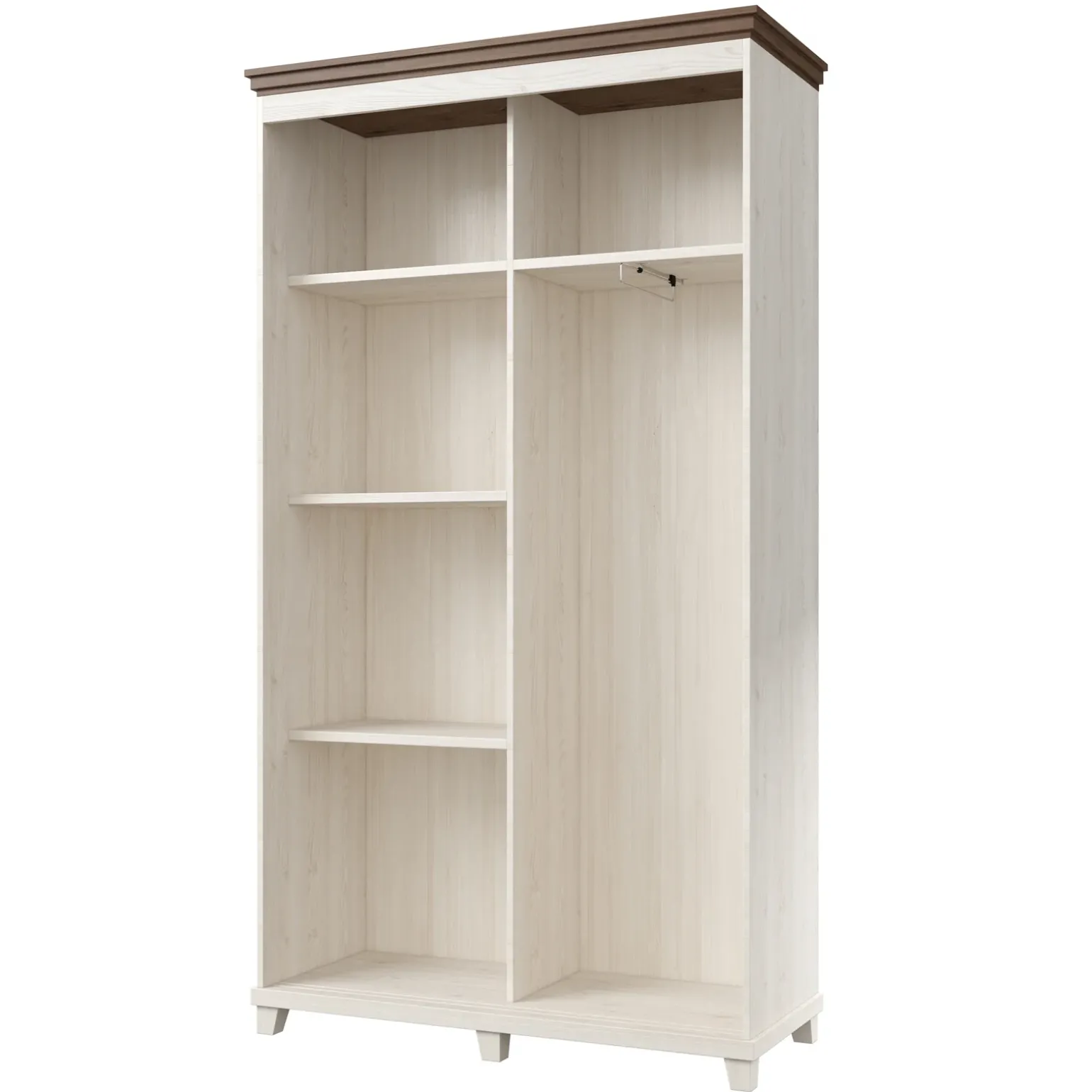 Armadio ingresso 120X216h cm 2 ante specchio bianco rovere Texel
