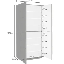 Armadio scarpiera 80x168h cm 4 ante ossido Zenzero