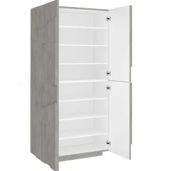 Armadio scarpiera 80x168h cm 4 ante grigio cemento Zenzero