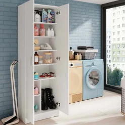 Armadio scarpiera 59x180h cm 2 ante battenti bianco opaco Easy