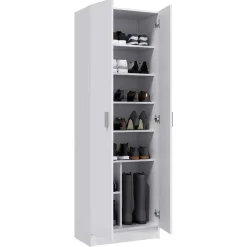 Armadio scarpiera 59x180h cm 2 ante battenti bianco opaco Easy