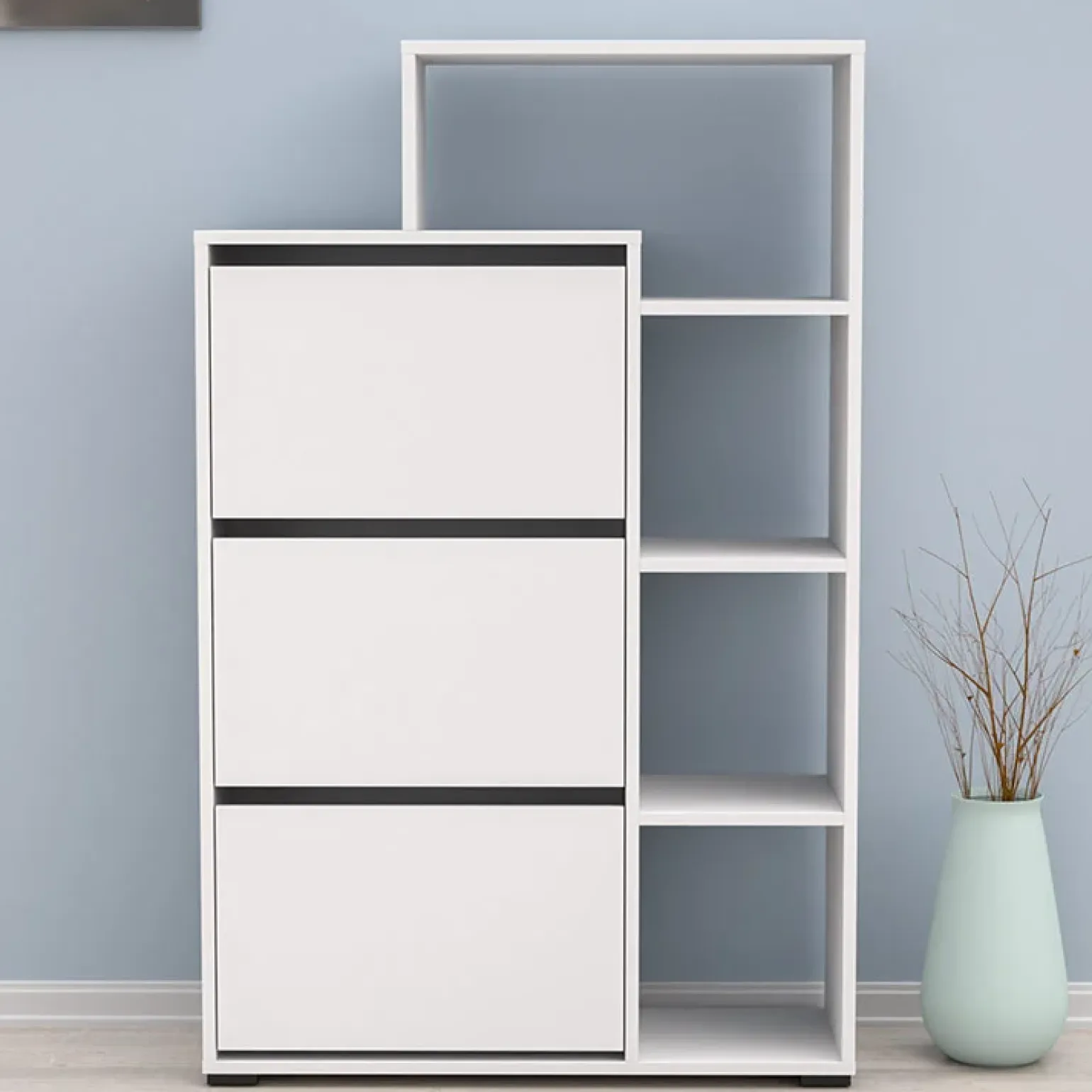 Armadio scarpiera 90x143h cm bianco opaco Connie