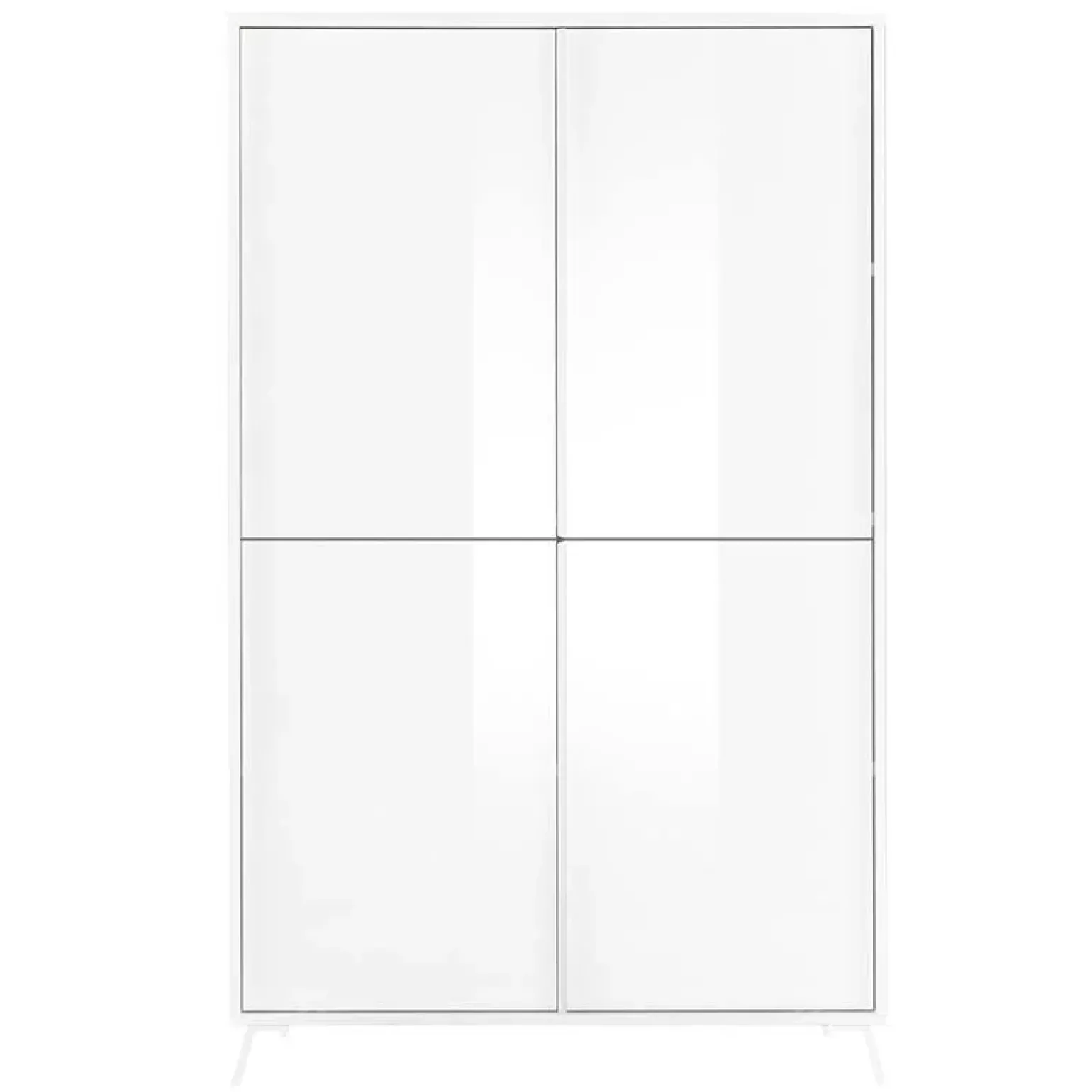 Armadio soggiorno 104x174h cm 4 ante moderno bianco lucido Tosca