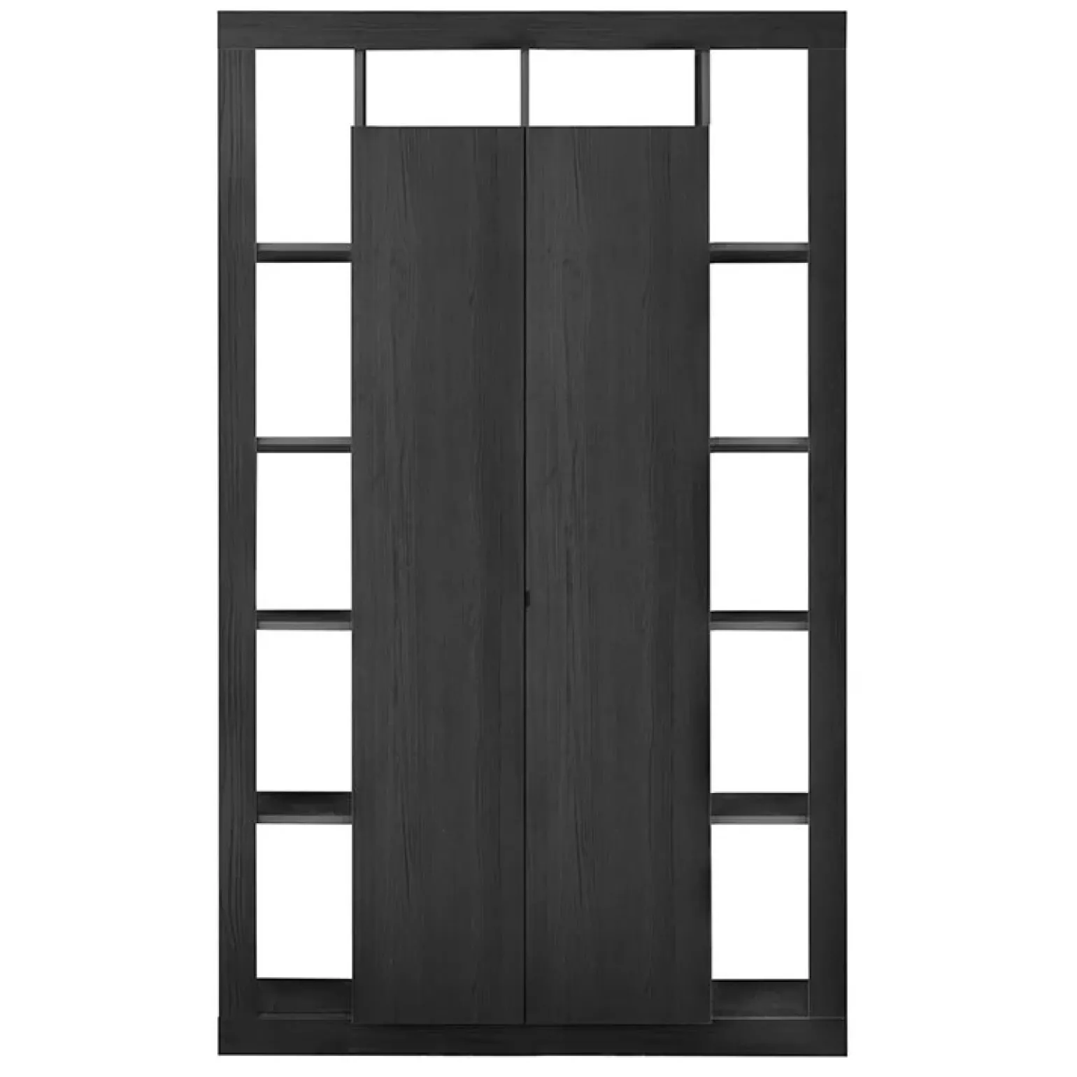 Armadio soggiorno 134x217h cm 2 ante moderno nero frassinato Trilogy
