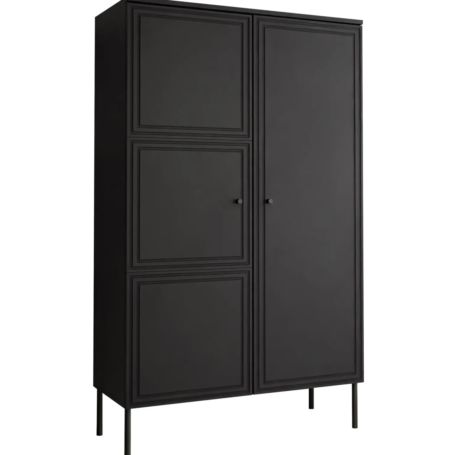 Armadio soggiorno 100x166h cm 2 ante nero opaco Stark