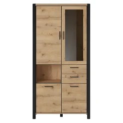 Armadio soggiorno100x200h cm industrial quercia nero opaco Neive