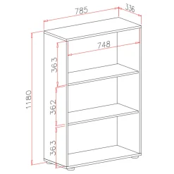 Armadio ufficio 79x118h cm 2 ante rovere grafite Woody