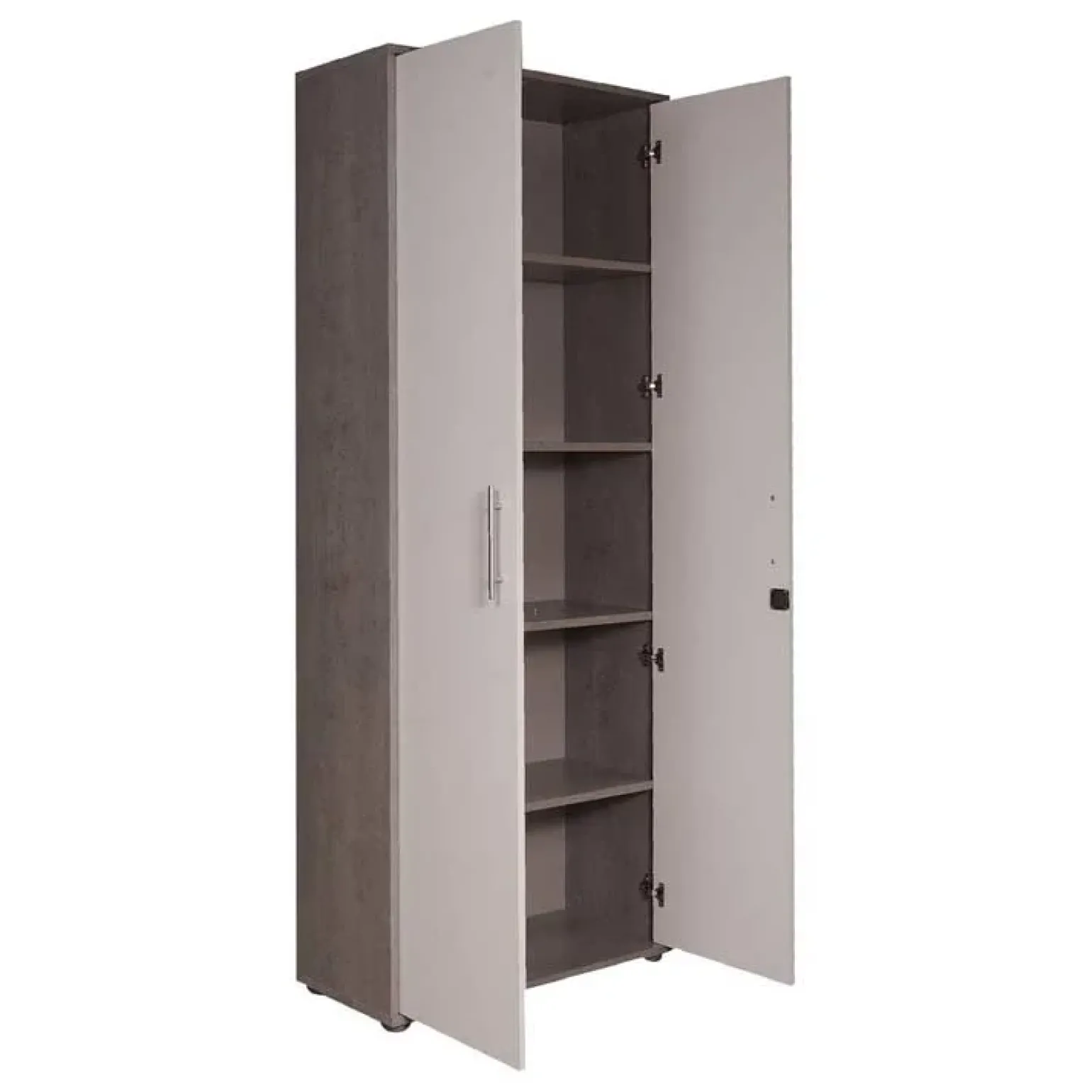Armadio ufficio 79x188h cm 2 ante bianco frassinato cemento Woody