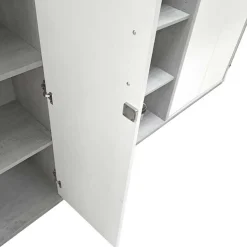 Armadio ufficio 79x188h cm 2 ante bianco frassinato cemento Woody