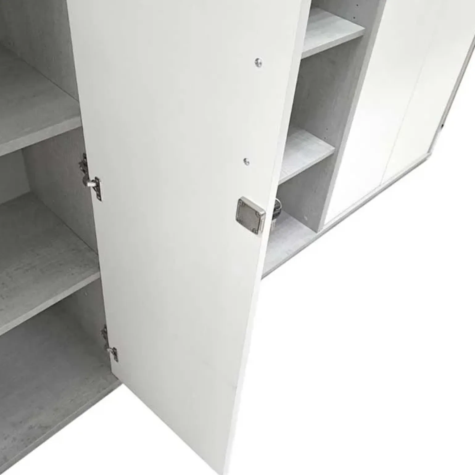 Armadio ufficio 79x188h cm 2 ante bianco frassinato cemento Woody