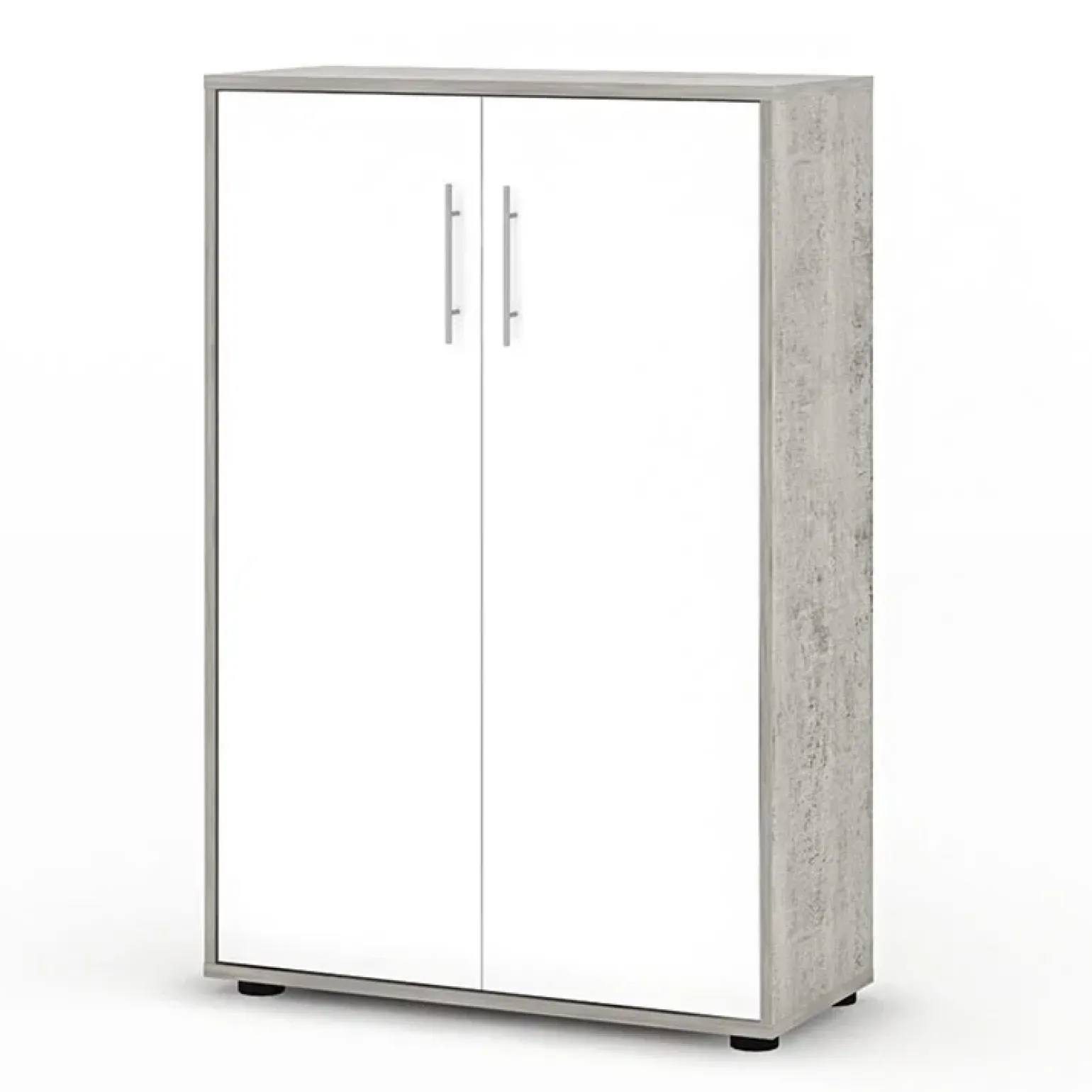Armadio ufficio 79x118h cm 2 ante bianco frassinato cemento Woody