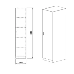 Armadio 40x191h cm 1 anta moderno rovere sonoma Marzia