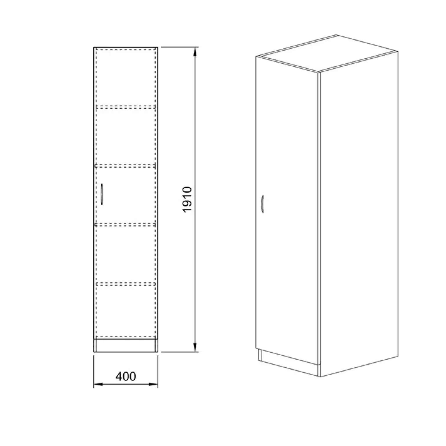 Armadio 40x191h cm 1 anta moderno rovere sonoma Marzia