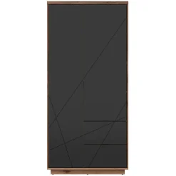 Armadio 94x201h cm 2 ante 2 cassetti rovere scuro nero opaco Elin
