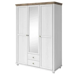 Armadio 154x216h cm 3 ante 2 cassetti con specchio bianco frassinato quercia Texel