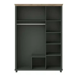 Armadio 154x216h cm 3 ante 2 cassetti con specchio verde quercia Texel