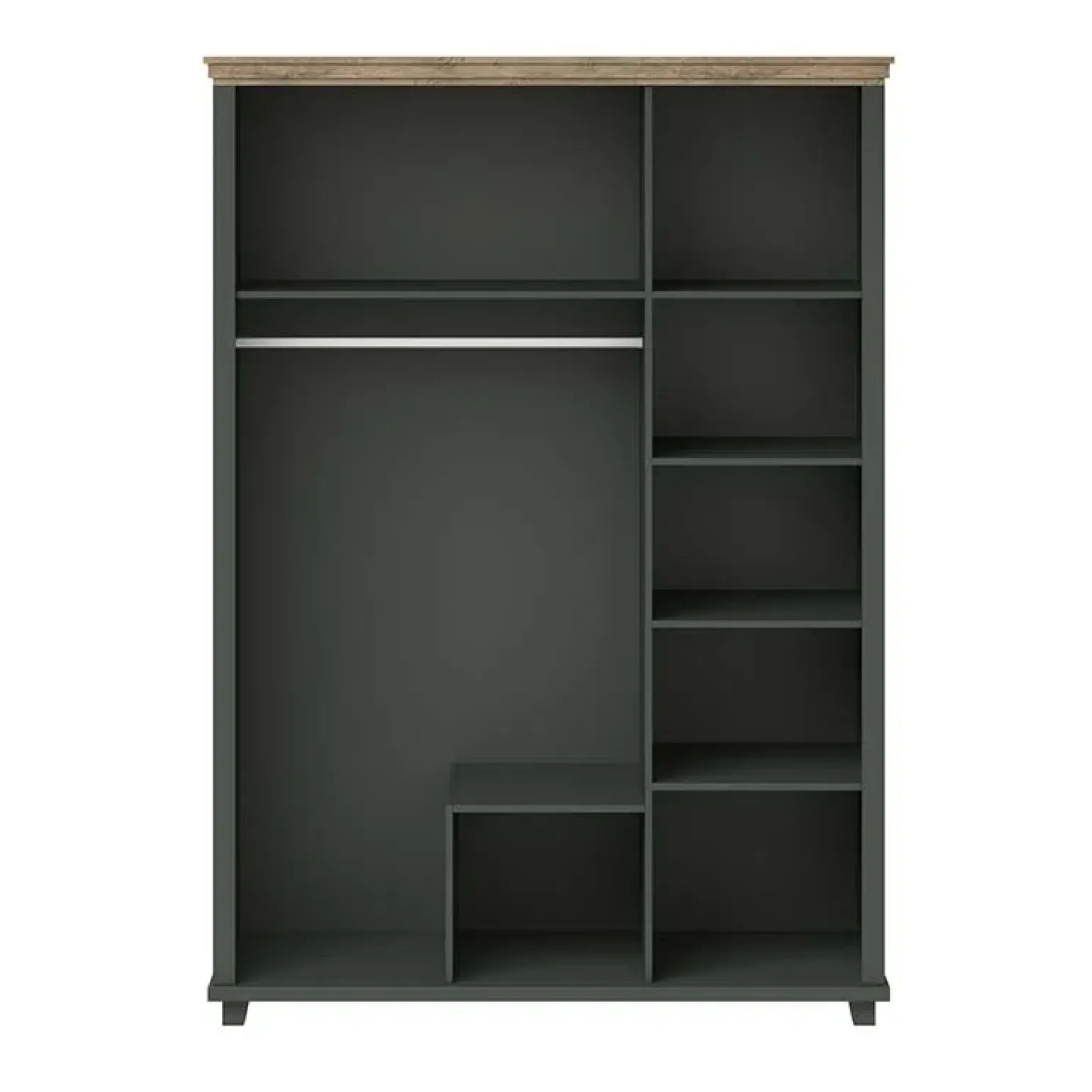 Armadio 154x216h cm 3 ante 2 cassetti con specchio verde quercia Texel