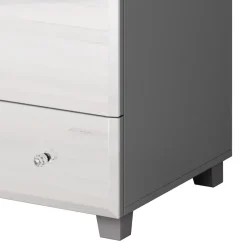 Armadio 86x185h cm 2 ante 1 cassetto con specchio grigio Selva