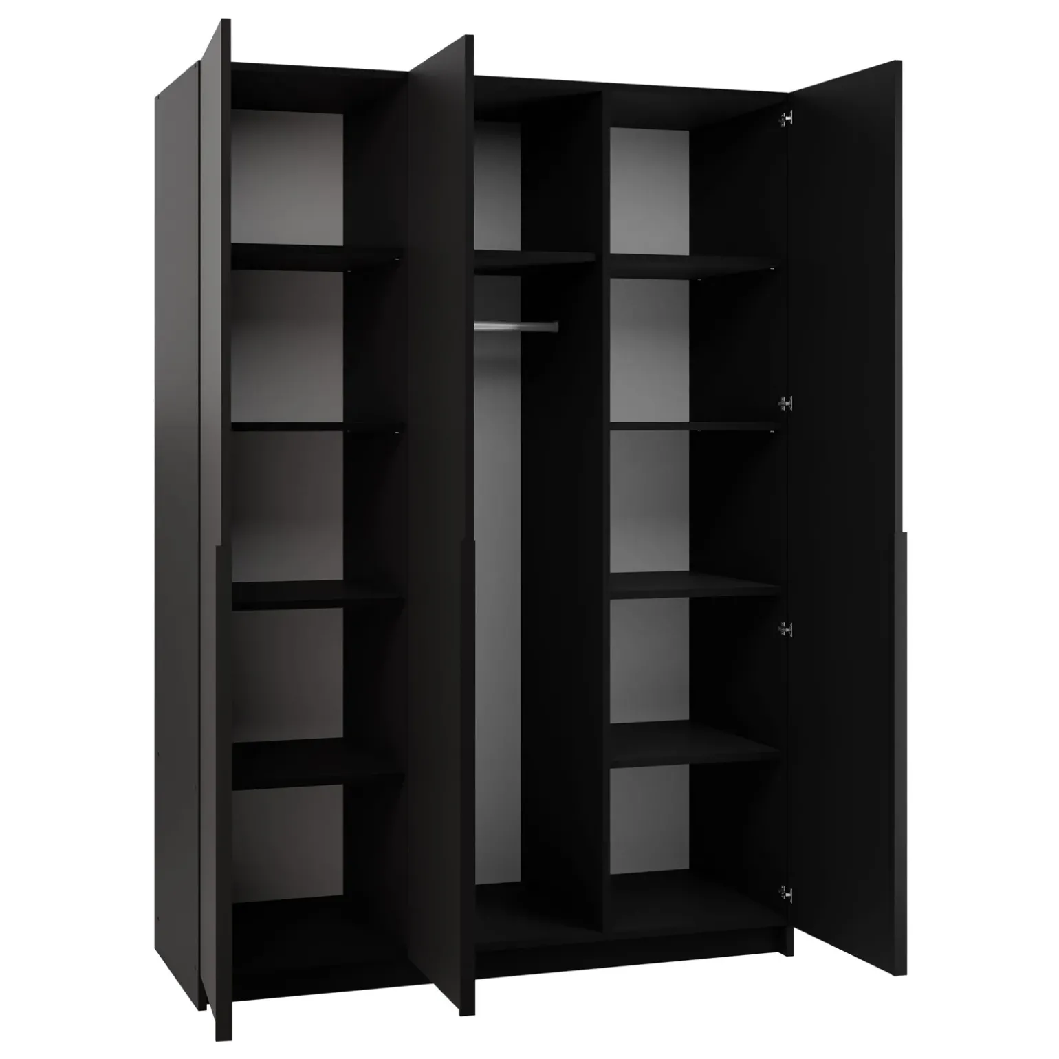 Armadio 150x215h cm 3 ante 3 specchi moderno nero Glammy 3