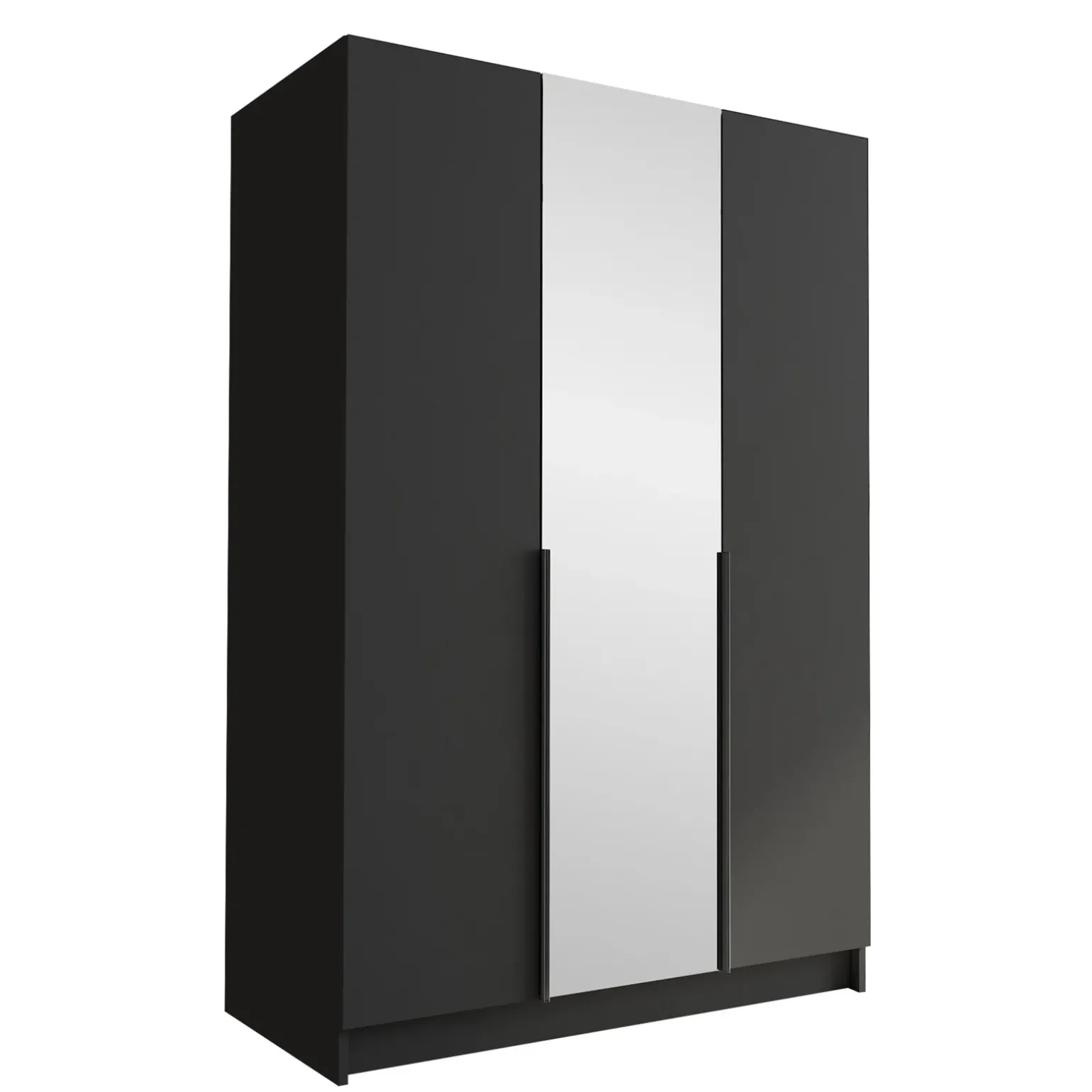 Armadio 150x215h cm 3 ante 1 specchio moderno nero Glammy 3