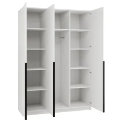 Armadio 150x215h cm 3 ante 3 specchi moderno bianco nero Glammy 3