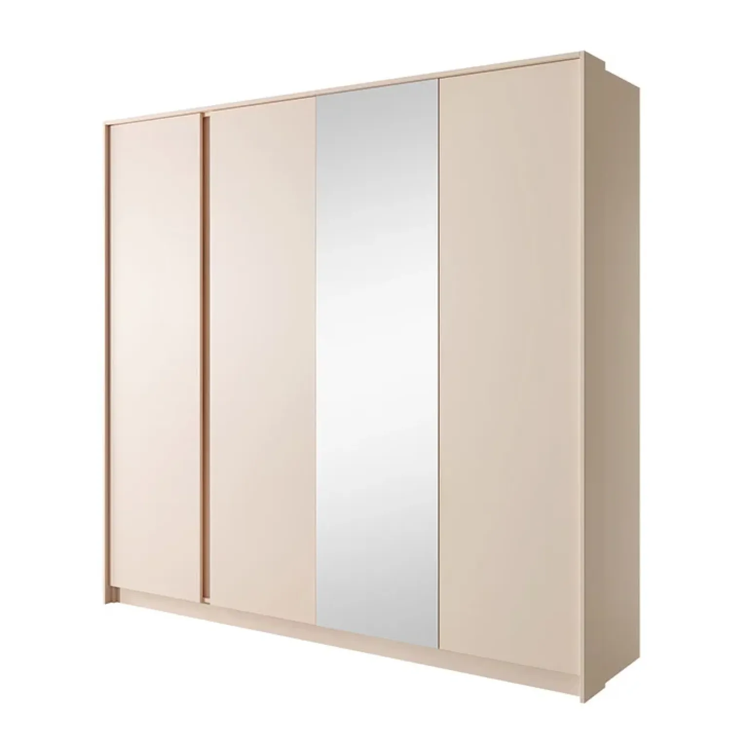 Armadio 224x210h cm 4 ante battenti con specchio moderno beige Jolly