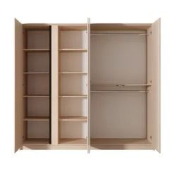 Armadio 224x210h cm 4 ante battenti con specchio moderno beige Jolly