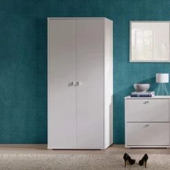 Armadio 85x195h cm 2 ante battente moderno bianco opaco Lola