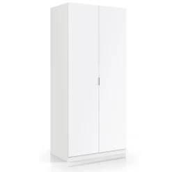 Armadio 81x180h cm 2 ante battenti moderno bianco opaco Oz